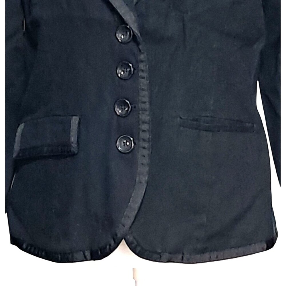 Black Merona Blazer Jacket Womens Size L Fitted - Picture 3 of 11